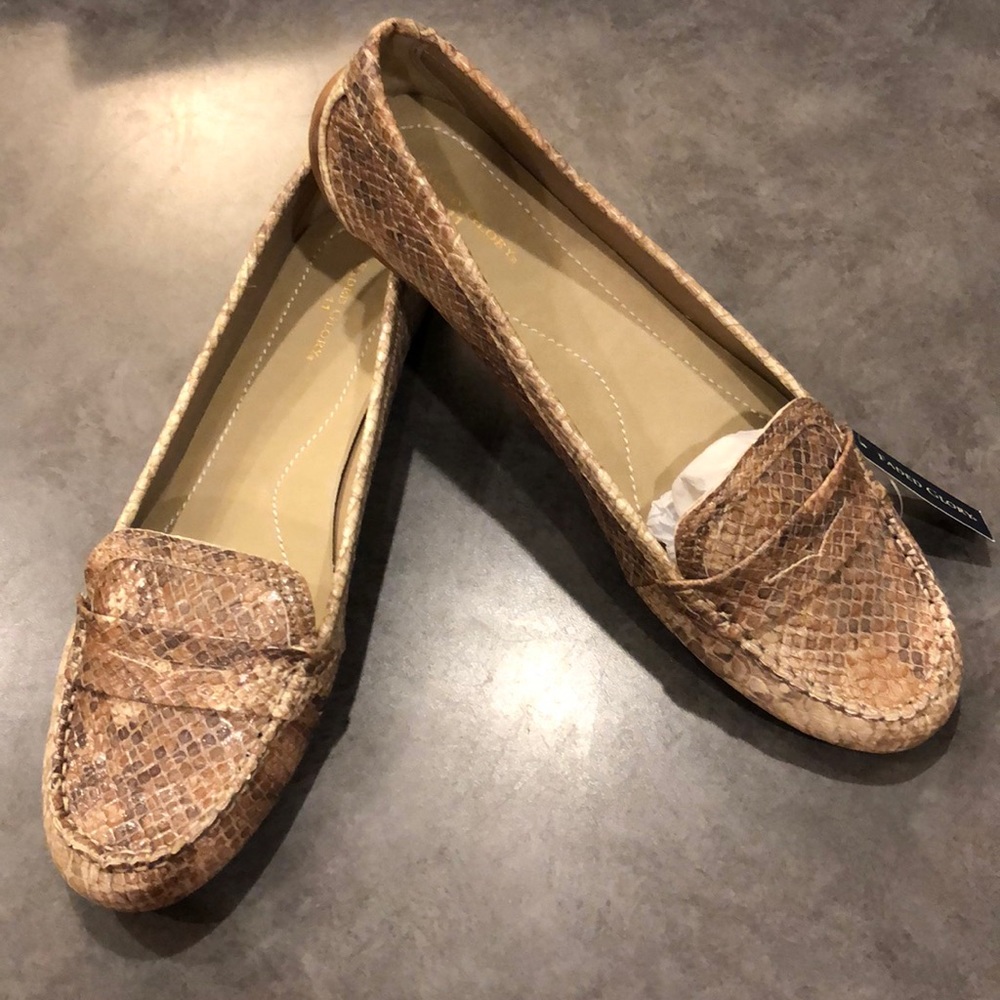 Brown Faux Snake Skin Loafer Sz 11 NWT